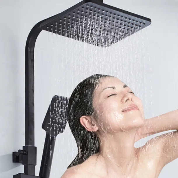 Shower Faucet / Shower System / Rainfall Shower Head System Set - Handshower Included LED Rainfall Shower Contemporary Electroplated / Painted Finishes Mount Outside Ceramic Valve Bath Shower Mixer