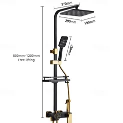 Shower Faucet / Shower System / Rainfall Shower Head System Set - Handshower Included LED Rainfall Shower Contemporary Electroplated / Painted Finishes Mount Outside Ceramic Valve Bath Shower Mixer