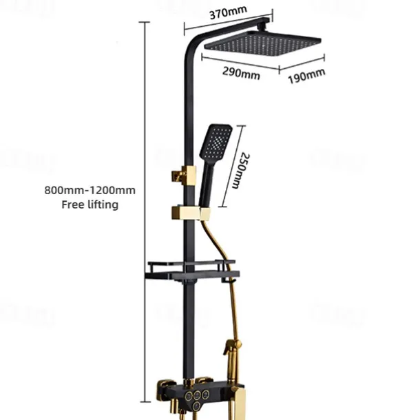 Shower Faucet / Shower System / Rainfall Shower Head System Set - Handshower Included LED Rainfall Shower Contemporary Electroplated / Painted Finishes Mount Outside Ceramic Valve Bath Shower Mixer