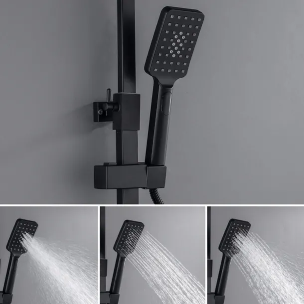 Shower Faucet / Shower System / Rainfall Shower Head System Set - Handshower Included LED Rainfall Shower Contemporary Electroplated / Painted Finishes Mount Outside Ceramic Valve Bath Shower Mixer