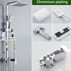 Shower Faucet / Shower System / Rainfall Shower Head System Set - Handshower Included LED Rainfall Shower Contemporary Electroplated / Painted Finishes Mount Outside Ceramic Valve Bath Shower Mixer