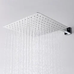 Shower Faucet,12 inch Chrome Shower Faucets Sets Complete with Brass Shower Head and Solid Brass Handshower+Wall MountedRainfall Shower Head System(Contain Bodysprays,Shower Arm,Handshower)