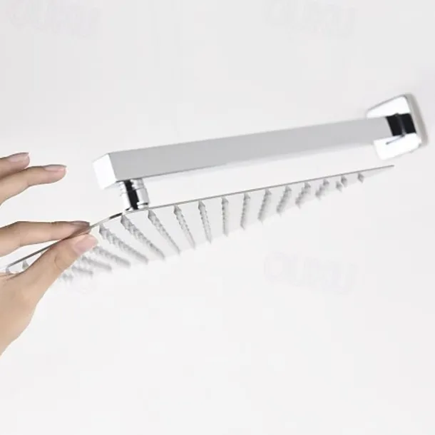 Shower Faucet,12 inch Chrome Shower Faucets Sets Complete with Brass Shower Head and Solid Brass Handshower+Wall MountedRainfall Shower Head System(Contain Bodysprays,Shower Arm,Handshower)