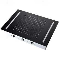 Shower Faucet,500*360 Matte Black Bathroom Faucet Rain Shower Complete with LED Stainless Steel Shower Head Ceiling Mounted Ti-PVD Feature - Design / Rainfall Shower Head System