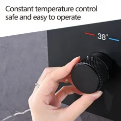 Shower Faucet,Rainfall Shower Head System / Thermostatic Mixer valve Set - Rainfall Shower Contemporary Painted Finishes Mount Inside Brass Valve Bath Shower Mixer Taps