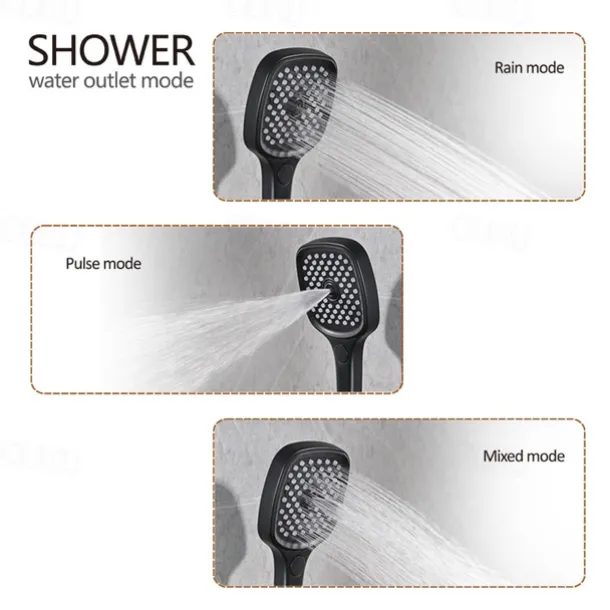 Shower Faucet,Rainfall Shower Head System / Thermostatic Mixer valve Set - Rainfall Shower Contemporary Painted Finishes Mount Inside Brass Valve Bath Shower Mixer Taps