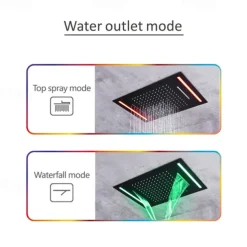 Shower Faucet,Rainfall Shower System Thermostatic Mixer valve Body Jet Massage Set - Rainfall Shower Multi Spray Shower Waterfall Contemporary Painted Finishes Mount Inside Brass Valve