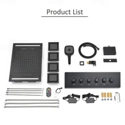 Shower Faucet,Rainfall Shower System Thermostatic Mixer valve Body Jet Massage Set - Rainfall Shower Multi Spray Shower Waterfall Contemporary Painted Finishes Mount Inside Brass Valve