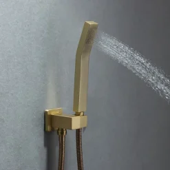 Shower Faucet,Shower Faucet Rainfall Shower Head System Set - Handshower Included Dual-Head Rainfall Shower Antique Vintage Style Electroplated Ceiling Mounted Ceramic Valve Bath Shower Mixer Taps