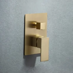 Shower Faucet,Shower Faucet Rainfall Shower Head System Set - Handshower Included Dual-Head Rainfall Shower Antique Vintage Style Electroplated Ceiling Mounted Ceramic Valve Bath Shower Mixer Taps