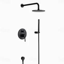 Shower Faucet,Shower Faucet Set Rainfall Shower Contemporary Painted Finishes Mount Inside Ceramic Valve Bath Shower Mixer Taps