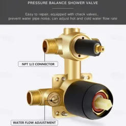 Shower Faucet,Shower Faucet Set Rainfall Shower Contemporary Painted Finishes Mount Inside Ceramic Valve Bath Shower Mixer Taps