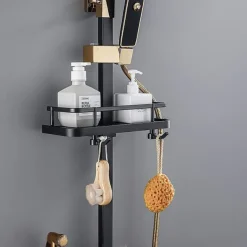 Shower Faucet,Shower System/Rainfall Shower Head System/Thermostatic Mixer valve Set Handshower Included pullout Rainfall Shower Electroplated Mount Outside Bath Shower Mixer Taps