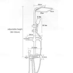 Shower Faucet,Shower System/Rainfall Shower Head System/Thermostatic Mixer valve Set Handshower Included pullout Rainfall Shower Electroplated Mount Outside Bath Shower Mixer Taps