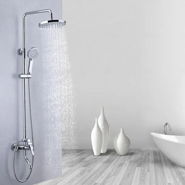 Shower Faucet,Shower System Rainfall Shower Head System Set Handshower Included pullout Multi Spray Shower Contemporary Traditional Electroplated Mount Outside Ceramic Valve Bath Shower Mixer Taps