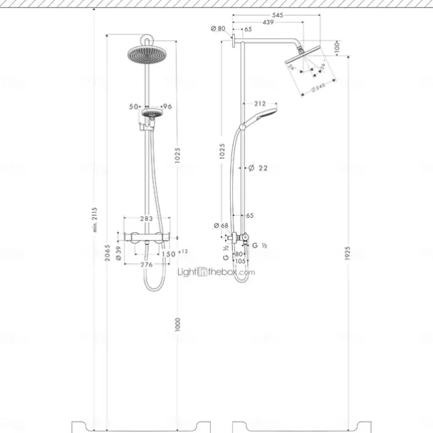 Shower Faucet,Shower System Rainfall Shower Head System Set Handshower Included pullout Multi Spray Shower Contemporary Traditional Electroplated Mount Outside Ceramic Valve Bath Shower Mixer Taps