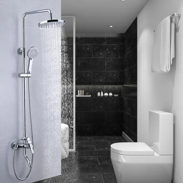 Shower Faucet,Shower System Rainfall Shower Head System Set Handshower Included pullout Multi Spray Shower Contemporary Traditional Electroplated Mount Outside Ceramic Valve Bath Shower Mixer Taps