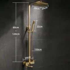 Shower Faucet,Shower System Rainfall Shower Head System Body Jet Massage Set Handshower Included Sound Shower Head Rainfall Shower Antique Vintage Style Nickel Brushed Electroplated