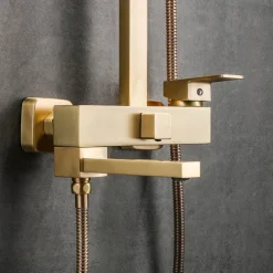 Shower Faucet,Shower System Rainfall Shower Head System Body Jet Massage Set Handshower Included Sound Shower Head Rainfall Shower Antique Vintage Style Nickel Brushed Electroplated