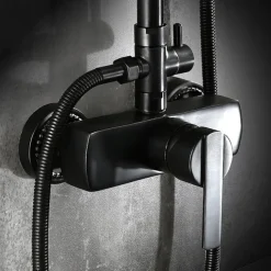 Shower Faucet,Shower System Set Antique Oil-rubbed Bronze Ceramic Valve Bath Shower Mixer Taps/Brass/Single Handle Three Holes