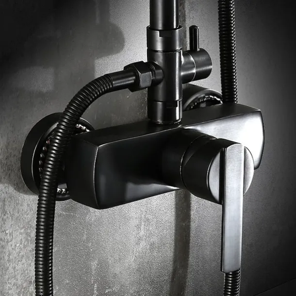 Shower Faucet,Shower System Set Antique Oil-rubbed Bronze Ceramic Valve Bath Shower Mixer Taps/Brass/Single Handle Three Holes