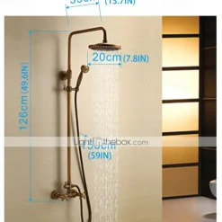 Shower Faucet,Shower System Set,Rainfall Shower System Ceramic Valve Two Handles Three Holes Bath Shower Mixer Taps with Hot and Cold Switch