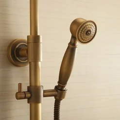 Shower Faucet,Shower System Set,Rainfall Shower System Ceramic Valve Two Handles Three Holes Bath Shower Mixer Taps with Hot and Cold Switch