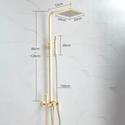 Shower Faucet,Shower System Rainfall Shower Head System Body Jet Massage Set - Handshower Included pullout Rainfall Shower Contemporary Vintage Style Nickel Brushed Mount Inside Ceramic Valve