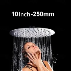 Shower Head 12/10/8/6 Inch Stainless Steel Ultra-thin Round Waterfall Shower Heads Rainfall Shower Head Rain Bathroom Accessories