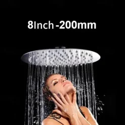 Shower Head 12/10/8/6 Inch Stainless Steel Ultra-thin Round Waterfall Shower Heads Rainfall Shower Head Rain Bathroom Accessories