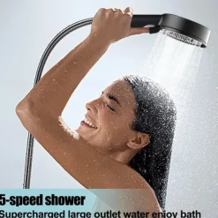 Shower Head High Pressure Handheld Spray with 5 Mode Showerhead, Adjustable High-Pressure Water Saving Shower Head Held, Shower Bathroom Accessories