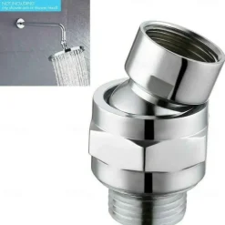 Shower Head Swivel Ball Adapter, Brass Chrome Ball Joint Shower Arm Head Angle Adjustable Swivel, Bathroom Shower Accessories, Shower Head Adapter