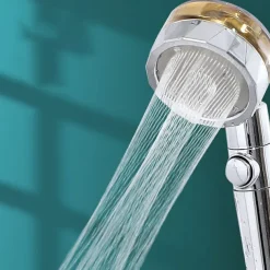 Shower Head Water Saving Flow 360 Degrees Rotating With Small Fan ABS Rain High-Pressure Spray Nozzle Bathroom Accessories
