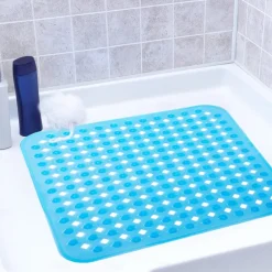 Shower Mats with Drain Hole - Non-Slip Bathtub Mat for Bathroom, Anti-Mildew, Quick-Drying, Comfortable and Safe for Kids and Elderly