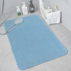 Shower Mats with Drain Hole - Non-Slip Bathtub Mat for Bathroom, Anti-Mildew, Quick-Drying, Comfortable and Safe for Kids and Elderly