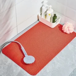 Shower Mats with Drain Hole - Non-Slip Bathtub Mat for Bathroom, Anti-Mildew, Quick-Drying, Comfortable and Safe for Kids and Elderly