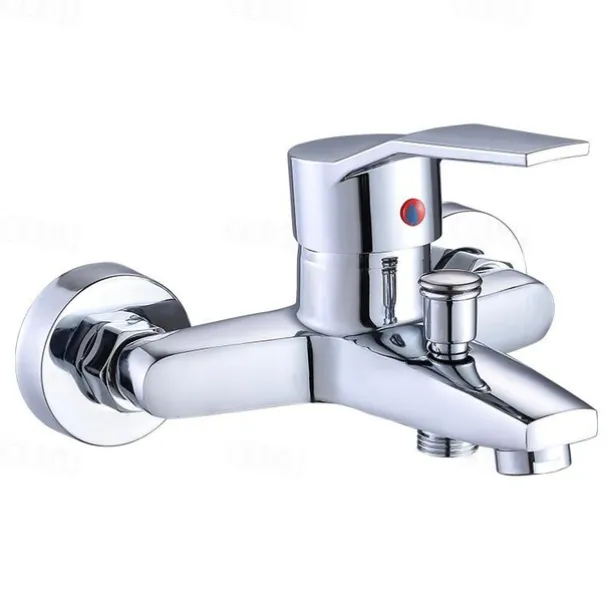 Shower Mixer Bar Valve Wall Mounted Chrome with Handheld Spray, Bottom G1/2 Shower Mixer Tap Round Mixer Bar Wall Mount
