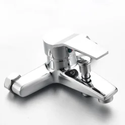 Shower Mixer Bar Valve Wall Mounted Chrome with Handheld Spray, Bottom G1/2 Shower Mixer Tap Round Mixer Bar Wall Mount