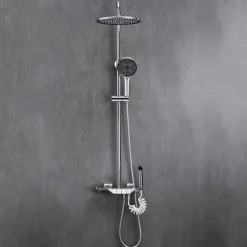 Shower System / Thermostatic Mixer valve Set - Handshower Included Multi Spray Shower Contemporary Electroplated Mount Outside Ceramic Valve Bath Shower Mixer Taps