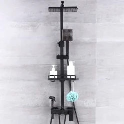 Shower System Faucet Set Wall Mounted, 9 inch Rainfall Shower Head Handshower Handheld Sprayer with Holder Electroplated / Painted Finishes Mount Inside Ceramic Valve Bath Shower