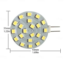 SidePin LED G4 350 Lumens 3 Watt (30W Equal) 180 Degree Beam Angle NOT Dimmable AC-DC 12 Volt JC G4 Bipin Base LED Disc Halogen Replacement Bulb