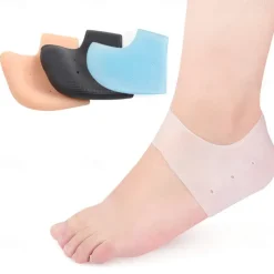 Silicone Anti cracking Heel Cover for Heel Pain and Anti cracking Men's and Women's Soft White Socks for Heel Dry Cracking Foot Cover