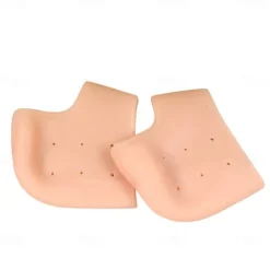 Silicone Anti cracking Heel Cover for Heel Pain and Anti cracking Men's and Women's Soft White Socks for Heel Dry Cracking Foot Cover