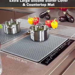 Silicone Stove Mat, Sink Mat Electric Stove Top Cover, Placemat, Electronic Stove Heat Insulation Mat, Drying Mat, Kitchen Items