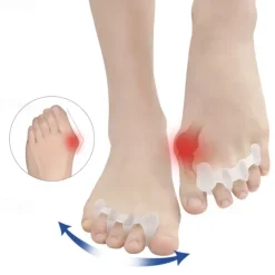 Silicone Thong Sandal Toe Flip Big Toe Spreader Cushion Bunion Pads Hard Silicone Toe Finger Separator 3 Hole Hallux Valgus Orthopedic Spacers Bunion Overlapping Hammer Foot Corrector