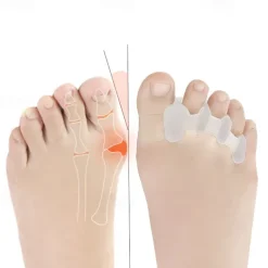 Silicone Thong Sandal Toe Flip Big Toe Spreader Cushion Bunion Pads Hard Silicone Toe Finger Separator 3 Hole Hallux Valgus Orthopedic Spacers Bunion Overlapping Hammer Foot Corrector