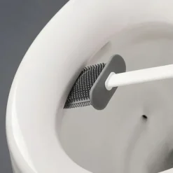 Silicone Toilet Brush And Holder with Sticky Hook, Wall Hanging Toilet Brush, Silicone Soft Bristles Brush, Toilet Floor Cleaning Tool