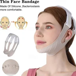 Silicone V Shape Bandage Face Lift Up Slimming Mask Belt Anti Wrinkle Reduce Double Chin Band V Face Chin Cheek Strap