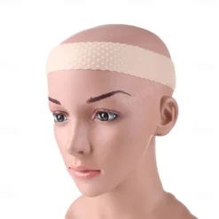 Silicone Wig Headband Transparent Silicone Wig Hair Bands Non-Slip Silicone Headband with Wig Net Cap and Edge Brush for Women Unisex
