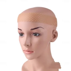 Silicone Wig Headband Transparent Silicone Wig Hair Bands Non-Slip Silicone Headband with Wig Net Cap and Edge Brush for Women Unisex